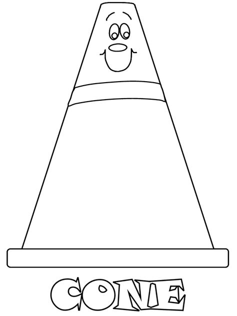 Cone Construction Coloring Pages                                                                                                                                                                                 More Construction Cone Craft Preschool, Construction Cone Name Craft, Construction Cone Template, Construction Cones Printable, Construction Cone Craft, Preschool Construction Art, Construction Preschool Crafts, Preschool Construction Activities, Construction Coloring Pages