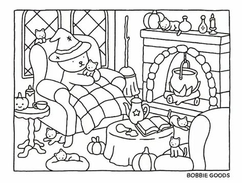 Bobbie Goods Halloween Coloring Pages, Bobbie Goods Coloring Pages Halloween, Bobbie Goods Coloring, Ipad Notes, Stitch Coloring Pages, Bobbie Goods, Writing Things, Bear Coloring Pages, Detailed Coloring Pages