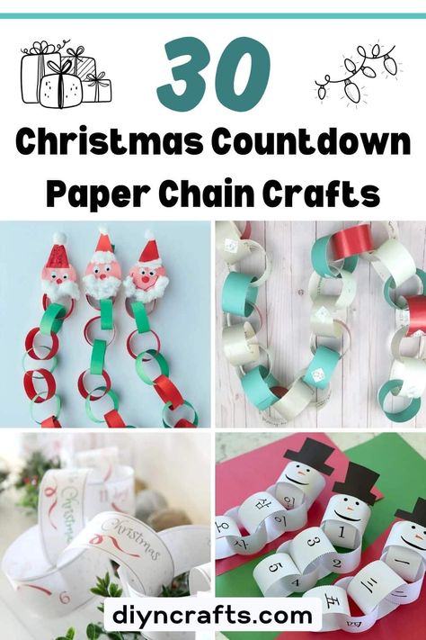 30 Christmas Countdown Paper Chain Crafts Paper Chain Advent Calendar For Kids, Christmas Paper Chain Countdown, Easy Christmas Countdown Craft, Toddler Christmas Countdown Craft, Paper Chain Countdown To Christmas, Christmas Countdown For Toddlers, Christmas Chains Paper, Kids Countdown To Christmas, Diy Countdown To Christmas For Kids