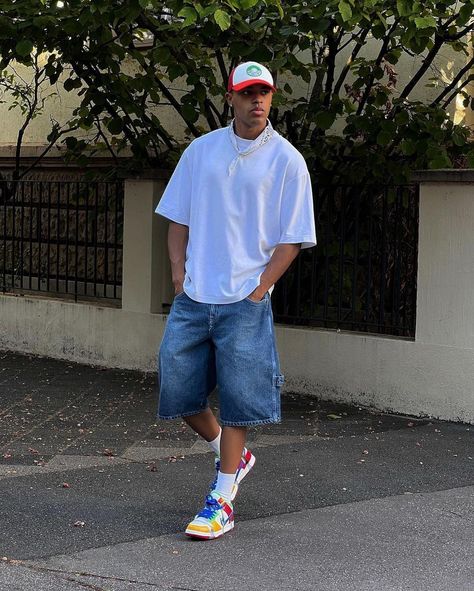 Outfit Ideas Men Streetwear, Rnb Outfit, 90s Fashion Men Outfits, 90s Fashion Men, Mens Shorts Outfits, Drip Outfit Men, Trendy Boy Outfits, Outfits Streetwear, Street Style Outfits Men