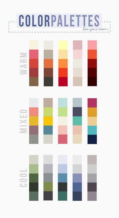 There are three basic types of palettes: warm, mixed, and cool. | 13 Ways To Choose A Paint Color That You'll Actually Like Săpunuri Handmade, Coloring Images, Natural Design, Calming Colors, Brand Board, Colour Board, Design Diy, Colour Schemes, Color Pallets