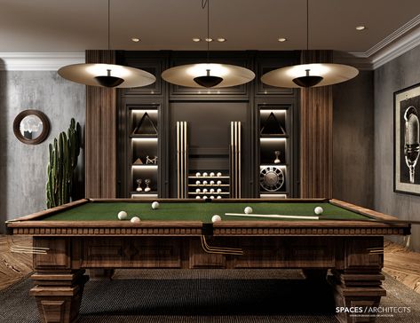 Entertainment Room on Behance Modern Poker Room, Poker Room Ideas, Billiard Room Ideas Interior Design, Modern Billiard Room, Snooker Room Ideas, Billiard Room Design, Pool Room Ideas, Billards Room, Billiards Room Decor