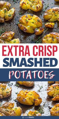 Small Potatoes Recipe, Smashed Potatoes Baked, Gold Potato Recipes, Roasted Smashed Potatoes, Perfect French Fries, Baby Potato Recipes, Red Potato Recipes, Smashed Potatoes Recipe, Potatoes Baked