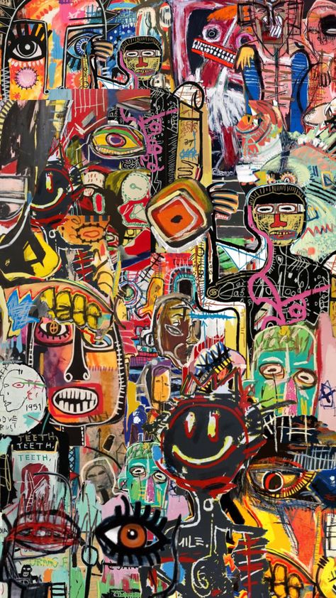 Basquiat Wallpaper Desktop, Street Art Collage, Basquiat Wallpaper Iphone, Basquiat Collage, Collage Art Png, Basquiat Wallpaper, Basquiat Inspired Art, Graffiti Art Wallpaper, Basquiat Graffiti