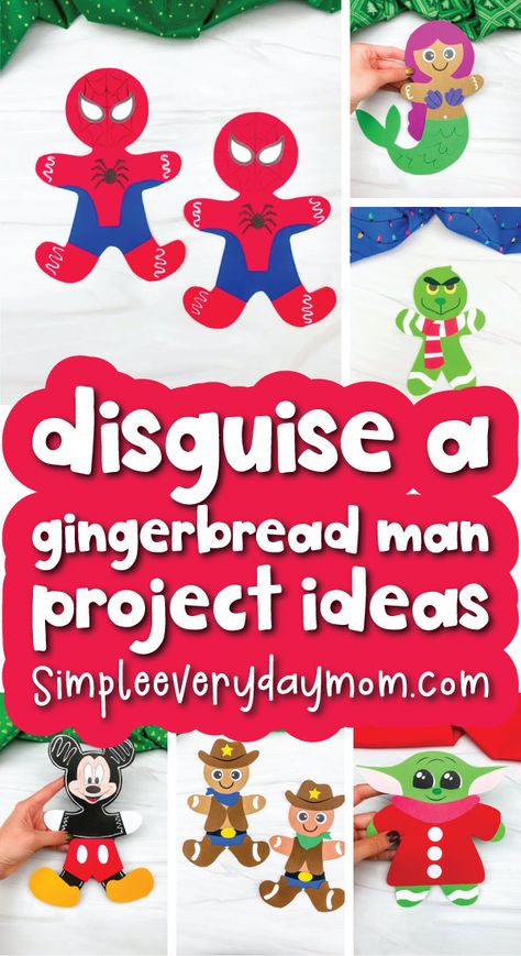 Kindergarten Gingerbread Man, Family Gingerbread Project, Winter Crafts Kindergarten Art Projects, Gingerbread Projects Kindergarten, Gingerbread Man School Project, Gingerbread Person Project, Ginger Bread Disguise Project, Gingerbread Person Disguise, How To Make A Gingerbread Man Crafts