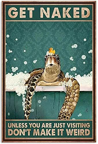 Classroom Bathroom Decor, Turtle Bathroom Decor, Sea Turtle Bathroom, Turtle Bathroom, Classroom Bathroom, Sea Turtle Decor, Tin Sign Wall Decor, Bathroom Quotes Funny, Bathroom Decor Signs