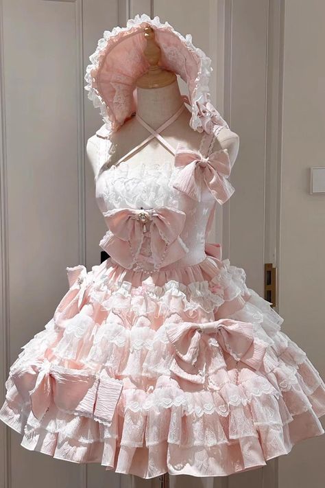 Fabric: Dark jacquard Color: Pink Feature: Multi-Layered, Ruffle, Bowknot, Lace Style: Sweet, Princess, Gorgeous Include: Dress*1 (Any of the accessory is not included.) Size (IN) Bust Waist Length S 31.50-35.43 25.20-29.13 31.10 M 33.07-37.01 26.77-30.71 31.69 L 34.65-38.58 28.35-32.28 32.28 Size (CM) Bust Waist Length S 80-90 64-74 79 M 84-94 68-78 80.5 L 88-98 72-82 82 Fashion Outfits Fancy, Princess Dress Pink, Kawaii Outfit Ideas, Punk Style Outfits, Kawaii Outfit, Clothing Design Sketches, Pretty Princess, Doll Outfits, Kawaii Fashion Outfits