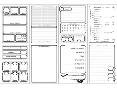 Foldable Character Sheet EDITED - Album on Imgur Dnd Npc Sheet, Dnd Character Sheet Template Free, Fantasy Playground, Dnd Printables, Character Information, Dnd Table, Dnd Diy, Dnd Npc, Dnd Stats