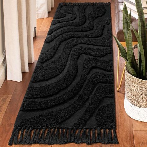 Modern Black Area Rug, Bedroom Boho Rug, Wood Stair Carpet Runner, Hallway Floor Rug, Black Man Home Decor, Afrocentric Kitchen Decor, Modern Rustic Apartment Decor, Black Women Bathroom Decor, Black Bathroom Decor Ideas Apartment