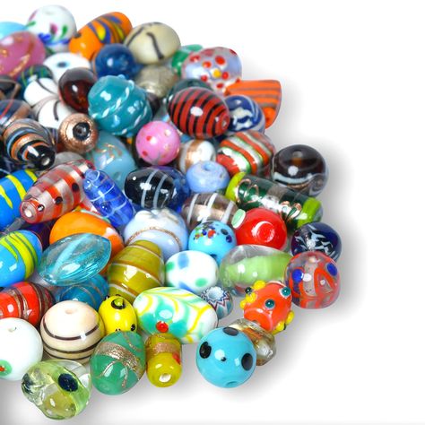 PRICES MAY VARY. A perfect glass bead mix of lampwork murano and other unique handmade glass beads to create meaningful jewelery of your thoughts Assorted small and large jewelry making beads for crafts, necklace, bracelet, and other jewelry making projects DIY jewelry making is a fun way to express your inner fashonista 1 LB bulk glass beads mix - various bead and hole sizes for a variety of unique beading projects Crafting beads with colorful designs and shapes. Perfect for Instagram or Etsy s Glass Bead Crafts, Lampwork Bracelets, Craft Workshop, Beach Stuff, Beads For Sale, Handmade Lampwork Bead, Jewelry For Sale, Small Beads, Crafts Workshop