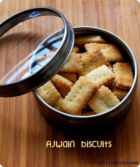 I love the salty,crispy biscuits flavoured with omam(carom seeds in English) those we get in baker... Indian Cookies, Salty Cookies, Veg Snacks, North Indian Recipes, Savoury Biscuits, Eggless Baking, Indian Snack Recipes, Indian Snacks, Biscuit Cookies