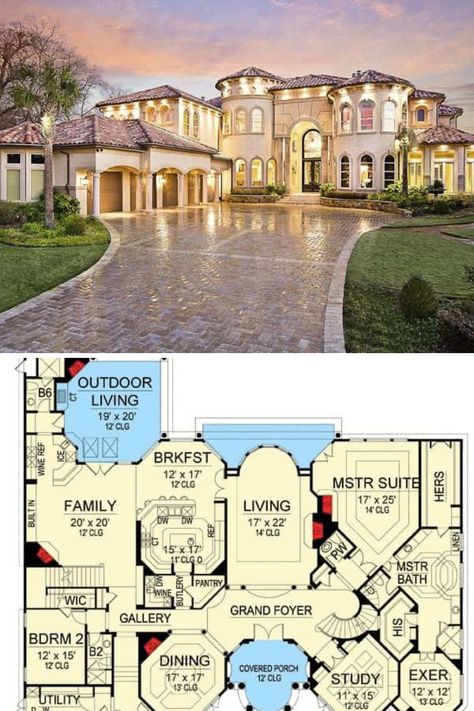 Mediteranian House Plans, Luxury Home Floor Plans 2 Story, Mediterranean Mansion Layout, 5 Bedroom Mediterranean House Plans, Mansion Floor Plan Luxury Houses Modern, Italian Mansion Floor Plan, Italian House Floor Plans, Mediterranean Style Mansion, Bloxburg Italian House Layout