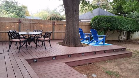 Deck Around Trees, Backyard Deck Ideas, Outdoor Deck Decorating, Modern Deck, Floating Deck, Deck Designs Backyard, Deck With Pergola, Decks Backyard, Backyard Deck