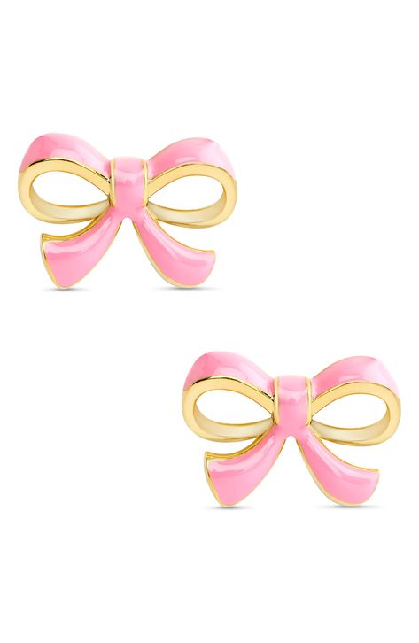 Lily Nily Bow Stud Earrings | Nordstrom Pink Bow Earrings, Pink Earring, Preppy Accessories, Fantasy Earrings, Preppy Jewelry, Pink Bows, Snake Jewelry, Jewelry Accessories Ideas, Kids Earrings