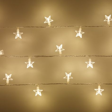 Indoor Star Fairy Lights with 30 Warm White LEDs by Lights4fun Star Fairy Lights, Christmas Lights In Bedroom, Star Fairy, String Lights In The Bedroom, Star String Lights, Fairy Lights Bedroom, Led Fairy Lights, Lighting Trends, Led Stripes