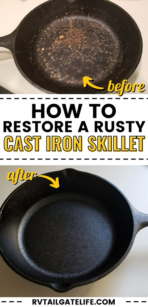 Rusted Cast Iron Skillet, Cleaning Rusty Cast Iron, Reseason Cast Iron, Rusty Cast Iron Skillet, Cleaning Cast Iron Pans, Restore Cast Iron, Cleaning Cast Iron Skillet, Cleaning Cast Iron, Afro Hairstyles Women