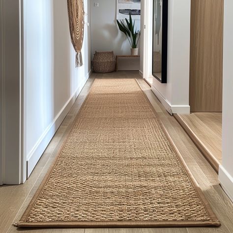 Elevate your hallway with The Natural Rug Store's custom-made natural fibre runner rugs! 🌿 Designed to complement your home's unique dimensions and aesthetic, these runners infuse warmth and character into your entryway. Create a cozy, welcoming atmosphere that greets your family and guests alike. 🏡💚 #NaturalFibreRunners #EcoFriendlyEntryway #TheNaturalRugStore #HallwayElegance #NaturalRugs #SeagrassRugs #SisalRugs #CoirRugs #JuteRugs #Sisool #WoolRugs Jute Hallway Runner, Hall Runner Rug, Hallway Rugs Ideas, Entranceway Ideas, Long Hallway Ideas, Long Hallway Rug, Coir Rug, Room Decor Neutral, Entrance Hall Decor