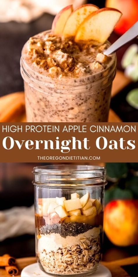 Start your day right with this high protein apple breakfast recipe! These Apple Cinnamon Overnight Oats are creamy, delicious, and packed with protein to keep you full all morning. Perfect for meal prep, this no-cook recipe combines juicy apples, warm spices, and a boost of protein for a nutritious and easy grab-and-go breakfast. Save this pin to enjoy a healthy, make-ahead breakfast any day of the week! 🍎🥣 #applebreakfast #highproteinbreakfast Make Ahead Breakfast Bowls Healthy, Cinnamon Protein Overnight Oats, Over Night Oats Apple Cinnamon, Apple Protein Breakfast, Apple Protein Overnight Oats, Apple Cinnamon Protein Overnight Oats, Overnight Oats You Can Heat Up, Apple Cinnamon Overnight Oats Protein, Apple Pie Overnight Oats Protein