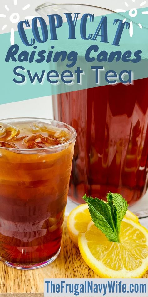 Sweet Tea For A Crowd, Canes Sweet Tea Recipe, Canning Sweet Tea Concentrate, Raising Canes Lemonade Recipe, Lipton Sweet Tea Recipe Gallon, Gold Peak Sweet Tea Recipe, Sweet Iced Tea Recipes, Best Sweet Tea Recipe, How To Make Sweet Tea