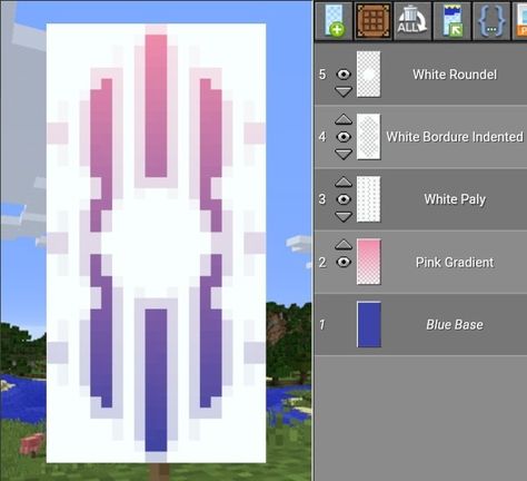 Minecraft banner Simple Minecraft Banner Designs, Minecraft Banner Rainbow, Cherry Blossom Banner Minecraft, Minecraft Bridge Ideas Simple, Minecraft Shield Design, Sztandary Minecraft, Minecraft Pride Banners, Minecraft Fence Designs, Minecraft Banners Designs