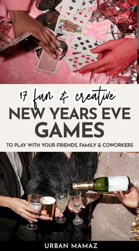 Fun New Years Eve Games Nye Party Activities For Adults, Nye Activities For Adults, New Years Girls Night In, Adult New Years Eve Party Games, New Years Eve Ideas For Teens, Nye Pajama Party Ideas, New Year’s Eve Party Activities, New Years Eve Family Party Ideas, New Year’s Eve Aesthetics