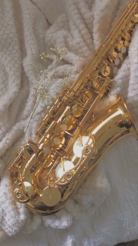 Aesthetic Saxophone Pictures, Alto Saxophone Wallpaper, Saxophone Wallpaper Instruments, Alto Sax Aesthetic, Cool Saxophone, Gold Music Aesthetic, Band Music Aesthetic, Tenor Saxophone Aesthetic, Saxophonist Aesthetic