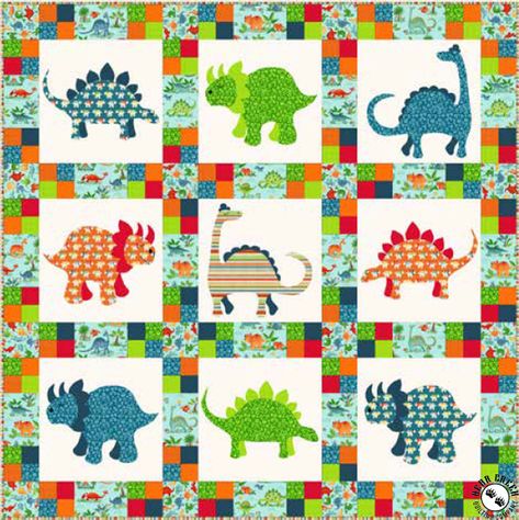 Boy Quilt Patterns, Free Quilt Patterns Printables, Baby Boy Quilt Patterns, Kid Quilts Patterns, Animal Baby Quilt, Dinosaur Quilt, Boys Quilt Patterns, Panel Quilt Patterns, Cute Dinosaurs