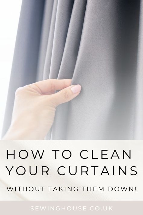 If your curtains are in need of a quick pick-me-up but you don't want to go to the hassle of taking them down off the pole, we've got you! Check out our handy tips for cleaning your curtains without taking them down. Clean Curtains, Curtain Tips, Cleaning Curtains, Net Curtains, Curtains Living, Pleated Curtains, White Curtains, Household Tips, Household Hacks