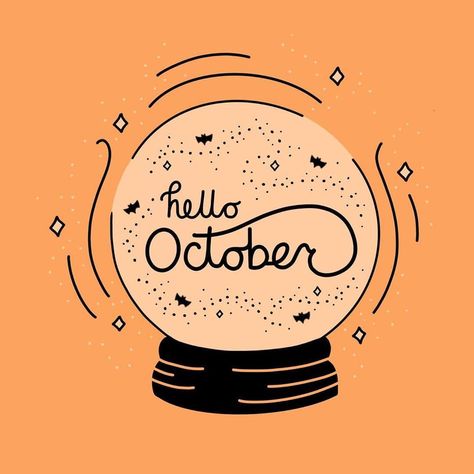 October Month Aesthetic, October Illustration Art, October Graphic Design, October Typography, October Graphics, October Widgets, Happy Halloween Aesthetic, October Font, October Lettering