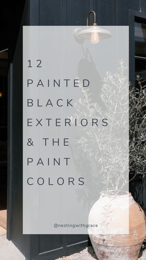 Dark Exteriors With White Windows, Iron Ore Exterior House Paint, Black Trimmed House Exterior, Dark Cabins Exterior, Paint Shed Black, House Exterior Dark Colors Schemes, Brick House Exterior Makeover Black, Black Painted Homes Exterior, Dark Outside House Colors