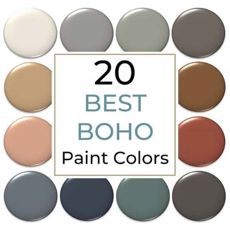 Boho Apartment Paint Colors, Boho Tan Paint Colors, Boho Chic Paint Colors, Boho House Color Palette, Boho House Colors, Boho Paint Colors Bedroom, Earthy Boho Bedroom Paint Colors, Boho Paint Pallet, Boho Furniture Colors