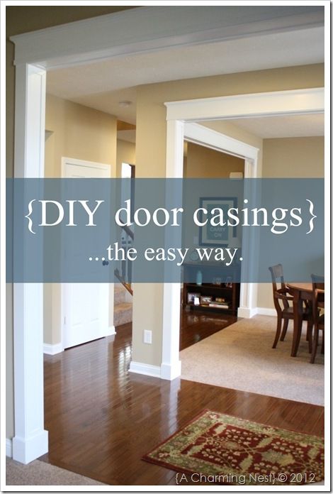 DIY door casings. Wonder how this could be modified when one side of the passageway is a flat wall. Hmmm. Diy Door Molding, Door Moldings, Door Casing, Real Estat, Home Upgrades, Diy Door, A Living Room, Diy Home Improvement, New Wall