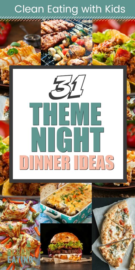 31 Dinner Theme Night Ideas - Clean Eating with kids Weeknight Dinners For Two, Birthday Dinner Menu Ideas, Tuna Carbonara, Theme Night Ideas, Fun Dinners For Kids, The Spruce Eats, Girls Night Dinner, Clean Eating With Kids, Birthday Dinner Menu