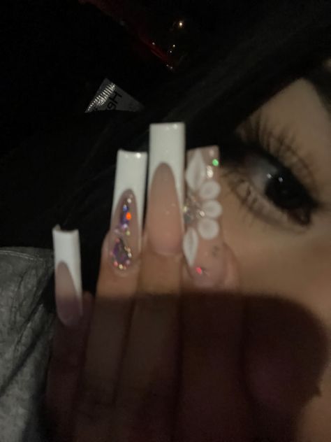 Cute Nails Acrylic Latina, Nails Inspiration Latina, Latina Nails French Tip, Cute Nail Designs Long Nails, Nail Inspiration Latina, Nail Ideas For Latinas, Acrylic Nails Ideas Latina, Square Latina Nails, Nails Inspo Square Medium