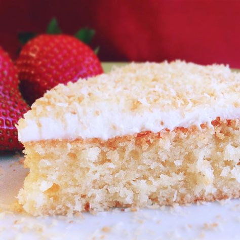 Coconut Cake Recipe Easy, Gluten Free Coconut Cake, Cake Recipe Easy, Gluten Free Dairy Free Dessert, Coconut Cake Recipe, Sheet Cake Recipes, Gluten Free Cake, Dairy Free Dessert, Coconut Recipes