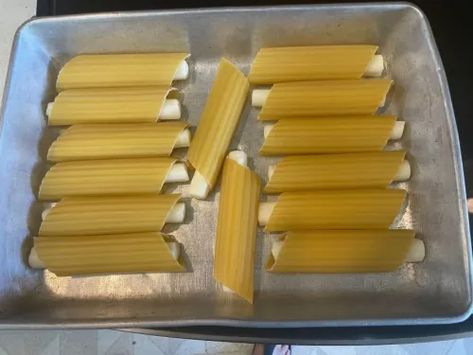 Easy Dump Pasta Recipes, No Bake Manicotti Recipe, Tik Tok Manicotti, Manicotti Cheese Stick, Frozen Manicotti Recipe, Manicotti Recipe White Sauce, Dump And Bake Pasta Dinner, Dump And Bake Pasta Recipes, Easy Dump And Bake Pasta