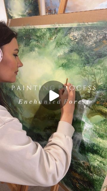 Wild Painting Ideas, Enchanted Forest Painting Acrylic, Jenni Inberg Art, How To Paint Landscapes, Semi Abstract Paintings, Acrylic Paint Tutorial, Enchanted Forest Painting, Abstract Landscape Painting Acrylic, Abstract Forest Painting