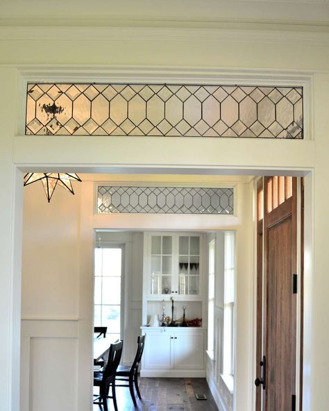 Interior Door Transom, Stained Glass In Home, Southern Grandmillenial, Stained Glass Doors Interior, Interior Transom, Door Transom, Stained Glass Doors, Window Stained, Leaded Glass Windows