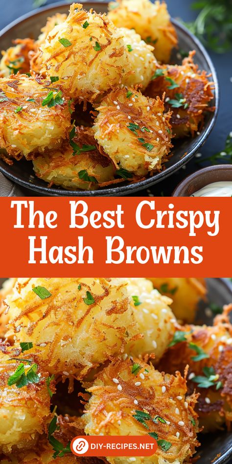 Try this easy recipe for the best crispy hash browns. Perfect with bacon and eggs for a hearty breakfast! Stuffed Hashbrowns, Hash Brown Recipes, Easy Hashbrowns, Hash Brown Cups, Hash Brown Breakfast, Hash Brown Patties, Homemade Hashbrowns, Christmas Brunch Recipes, Shredded Hash Browns