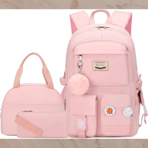 Hey Yoo School Backpack with Lunch Box, Backpack Set Cute School Bag Bookbag for Teen Girls #backtoschool Amazon Affiliate Gothic Backpacks, Lunch Box Backpack, Cute School Bag, Box Backpack, 17 Inch Laptop Backpack, Cute School Bags, Aesthetic Backpack, Kawaii Backpack, Pinterest Contest