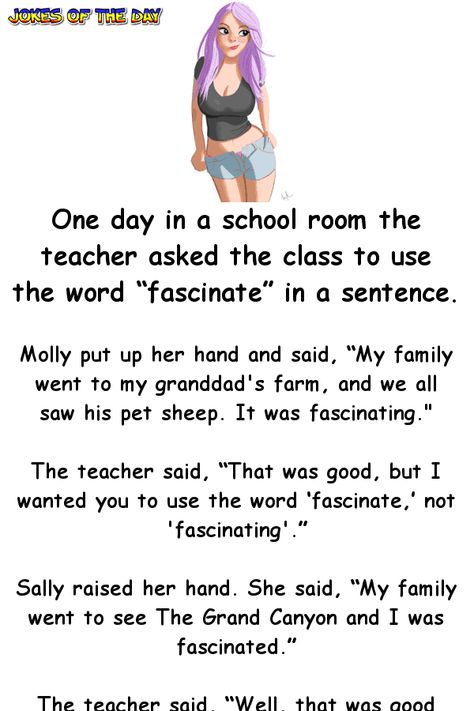 Pet Sheep, Funny Jok, Funny Jokes To Tell, Funny Long Jokes, Long Jokes, Teacher Jokes, A Sentence, School Room, Joke Of The Day