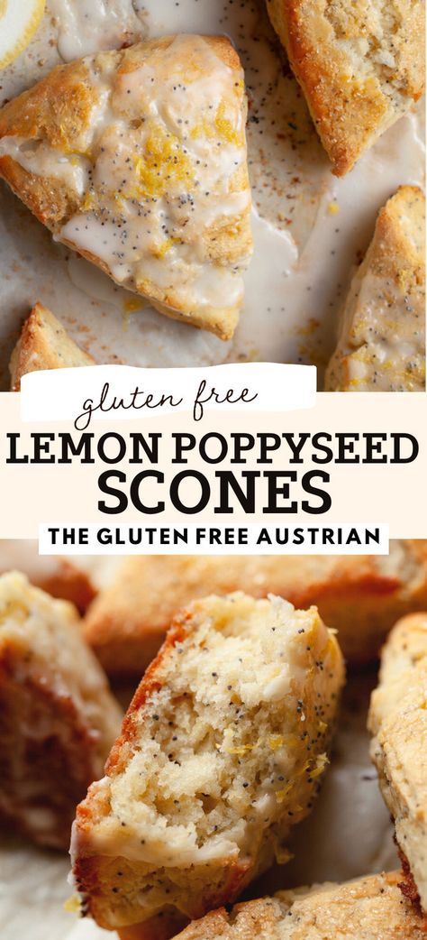 These Gluten Free Lemon Poppyseed Scones are bursting with zesty citrus flavor, perfect for breakfast or a delightful afternoon snack. Gluten Free Lemon Scones Recipe, Lemon Poppyseed Scones Recipe, Lemon Poppy Seed Scones, Weekday Recipes, Gluten Free Scones, Lemon Scones, Meatless Recipes, Lemon Poppy Seed, Lemon Poppy