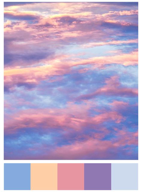 Color Palette Sunrise, Pastel Sunset Color Palette, Sunrise Colour Palette, Sunset Theme Bedroom, Clouds Color Palette, Dawn Color Palette, Sunrise Color Palette, Sky Color Palette, Style Tips And Tricks