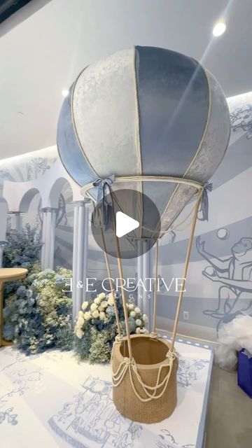 Esther ✨ on Instagram: "When your client asked for a 12ft hot air balloon… We make magic happen ☁️✨ 

Thank you so much @ticaroseevents for trusting us 💙 you dreamed it and we brought it to life" How To Make Hot Air Balloon, Giant Hot Air Balloon Diy, Cardboard Hot Air Balloon, How To Make A Hot Air Balloon Decoration, Hot Air Balloon Theme Baby Shower Boy, Diy Hot Air Balloon, Hot Air Balloon Diy, Diy Hot Air Balloon Decor, Hot Air Balloon Theme