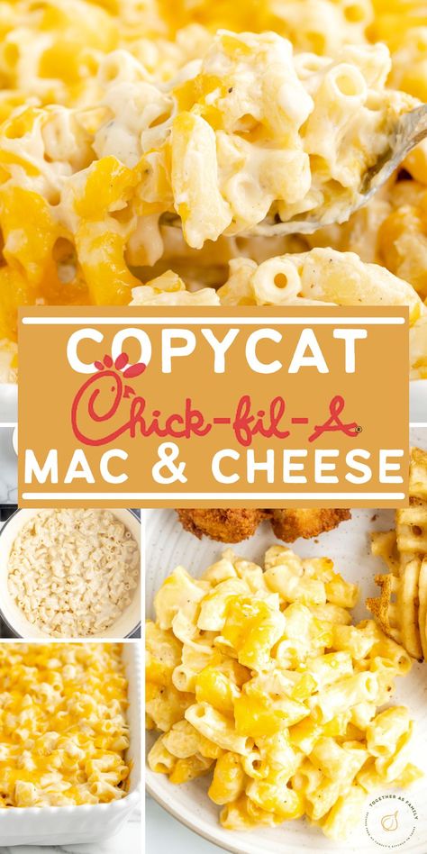 The best recipe for Copycat Chick-Fil-A Mac and Cheese! Tender elbow pasta smothered in a homemade extra cheesy sauce (with 5 cheeses!), topped with more cheese, and baked until bubbly and browned. Noodles And Company Mac And Cheese Copycat, Copycat Chick Fila Mac N Cheese, Copycat Cfa Mac And Cheese, Macs Mac And Cheese Recipe, Campbell Mac And Cheese, Mcallister Mac And Cheese, Mac N Cheese Casserole Recipes, Best Ever Homemade Mac And Cheese, Homemade Mac B Cheese