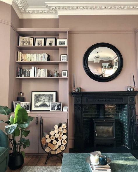 11 Flawless Farrow and Ball Living Room Colour Scheme Ideas 13 Farrow And Ball Living Room, Victorian Living Room, Pink Living Room, Living Room Color Schemes, Cottage Living Rooms, Cosy Living Room, Living Room Trends, Room Color Schemes, Up House