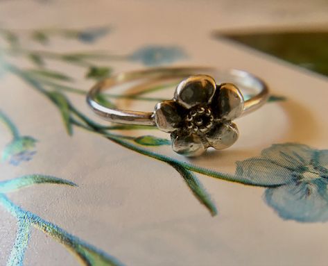 Forget Me Not Jewelry, Forget Me Not Ring, Annabel Lee, Sparkly Things, Cute Rings, Forget Me Not, Flower Gift, Fine Silver, Metal Working