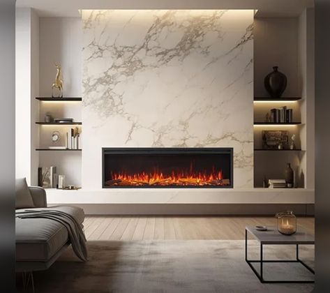 Wall Electric Fireplace, Fireplace Modern Design, Inset Fireplace, Recessed Electric Fireplace, Fireplace Tv Wall, Fireplace Built Ins, Magnetic Frame, Electric Fireplace Insert, Fireplace Insert