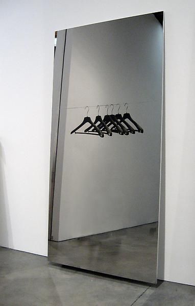 Michelangelo Pistoletto , Porta abiti ( hangers), 2008. Silk screen print on mirror-polished stainless steel. Print On Mirror, Mirrored Sculpture, Mirrors Art Installation, Distorted Mirror, Dissociation Art Mirror, Incredible Paintings, Mirror Exhibition Art Installations, Giuseppe Penone, Neo Dada