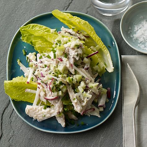 "The fish we eat in Denmark—mackerel, herring, salmon—have beneficial omega-3 oils," says Trina Hahnemann. Any smoked fish will work well in the s... Smoked Mackerel Salad, Mackerel Salad, Herring Recipes, Tuna Ceviche, Smoked Salmon Dip, Smoked Mackerel, Fish Salad, Crab Salad, Fish Recipes Healthy